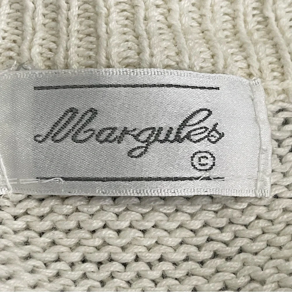 Vintage Margules Cottagecore Cream Cardigan with Floral Accents Size Large - Picture 8 of 10